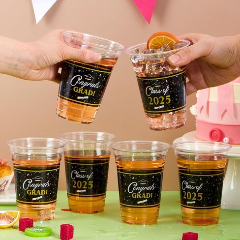 Joyin 100 PCS 16oz حفل التخرج من الكؤوس البلاستيكية (RED) ، CRARG يمكن التخلص من الكؤوس للصف من 2025 خريجي ، أكواب الحيوانات الأليفة الجزء الأكبر لعام 2025 مدرسة ثانوية تخرج تخرج الحفلات. in Kuwait