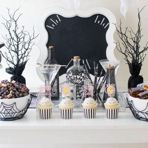 RSSTARXI 24 Pack Oh Baby Pumpkin Cupcake Toppers Glitter Fall Feat Feet Cupcake يختار ديكورات كعكة استحمام الطفل للحصاد in Kuwait