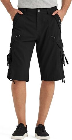 BEST SOUTH Men's Long Shorts Below Knee 13 Inches Relaxed Fit Casual Capri 3/4 Pants 8 Pockets in Kuwait