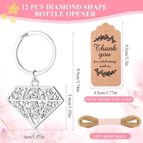 Qilery 12 Set Bridal Shower Pens Diamond Pens with Diamond Keychains Wedding Crystal Ballpoint Bridal Shower Games Wedding Favors for Women Girls Gift Party Supply(Silver) in Saudi Arabia