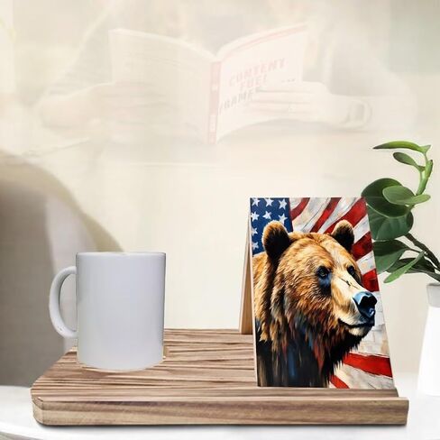 Dinosaur Wooden Triangle Book Holder,Crack Hole Dinosaur Bookmark with Coffee Cup Holder,Book Stand for Page Rest,Night Stand Book Reading Rest with Slotted for Readers Teachers in Saudi Arabia