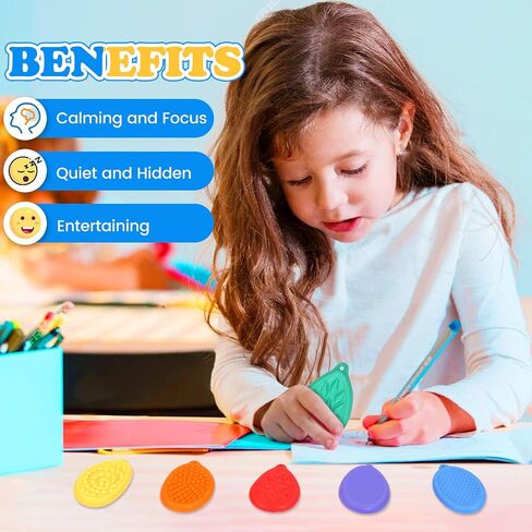 Fidget Toys Sensory Stone, 6 Pack Worry Stones Textured Anxiety Relief Items for Kids & Adults Autism ADHD Tools for Kids Teen Gifts Easter Basket Stuffers Small Prizes Fidget Toys for Classroom in Saudi Arabia