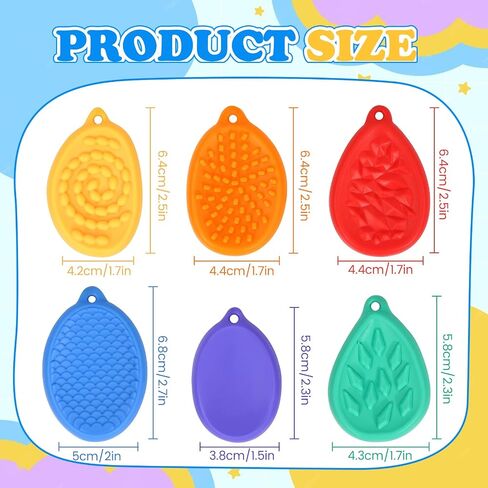 Fidget Toys Sensory Stone, 6 Pack Worry Stones Textured Anxiety Relief Items for Kids & Adults Autism ADHD Tools for Kids Teen Gifts Easter Basket Stuffers Small Prizes Fidget Toys for Classroom in Saudi Arabia