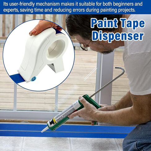 مجموعة قضيب الشريط Painters ، موزع شريط Master Master مع Master Master مع TAP-E ، آلة القاطع القاطع المحمول Master-E لطلاء إطارات الأبواب القطع ، استخدام الأسطح المختلفة (اللون: أبيض) in Kuwait