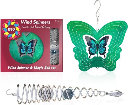 Heart Wind Spinners with Crystals for Yard and Garden, Metal Ornaments for Garden Décor, Outdoor Wind Spinner, Heart Décor Gifts, Outdoor Garden Decoration, 15 inch Heart Wall Décor by ISEO in Saudi Arabia