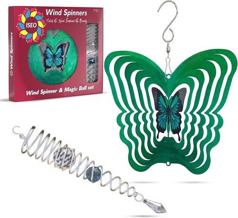 Heart Wind Spinners with Crystals for Yard and Garden, Metal Ornaments for Garden Décor, Outdoor Wind Spinner, Heart Décor Gifts, Outdoor Garden Decoration, 15 inch Heart Wall Décor by ISEO in Saudi Arabia