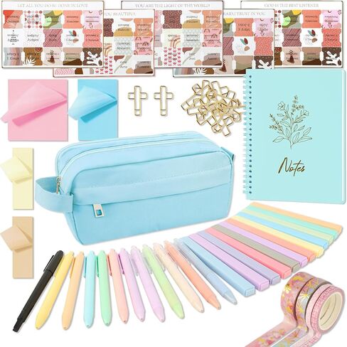 Bible Study Supplies Journaling Kit for Women, Bible Study Kit Includes No Bleed Highlighters and Pens, Pen Case, Annotation kit, Christian Gifts for Women, Beginners in Kuwait