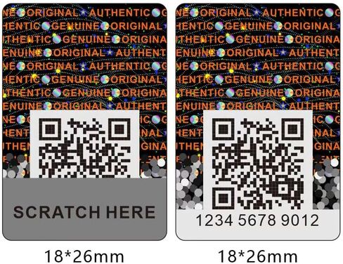 Anti-Counterfeit Packaging Authentic Hologram Labels Silver QR Code Stickers Security Seals Genuine Tags Unique Random Serial Number 1X0.7 inch Holographic Stickers(200pcs) in Saudi Arabia