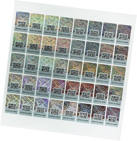 Anti-Counterfeit Packaging Authentic Hologram Labels Silver QR Code Stickers Security Seals Genuine Tags Unique Random Serial Number 1X0.7 inch Holographic Stickers(200pcs) in Saudi Arabia
