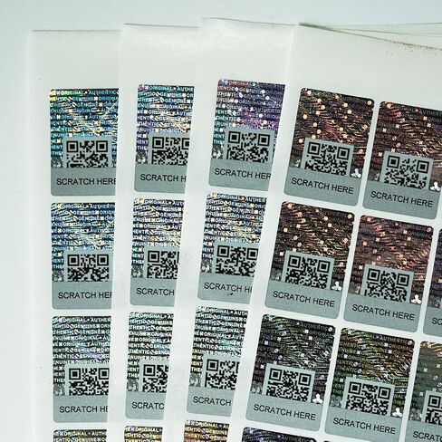 Anti-Counterfeit Packaging Authentic Hologram Labels Silver QR Code Stickers Security Seals Genuine Tags Unique Random Serial Number 1X0.7 inch Holographic Stickers(200pcs) in Saudi Arabia