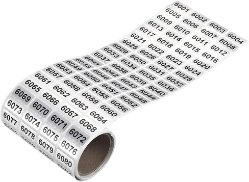 PENCK 7001 to 8000 Number Label Stickers Black Inventory Numbering Small Consecutive Number Sticker for Office Warehouse Classification Storage in Saudi Arabia