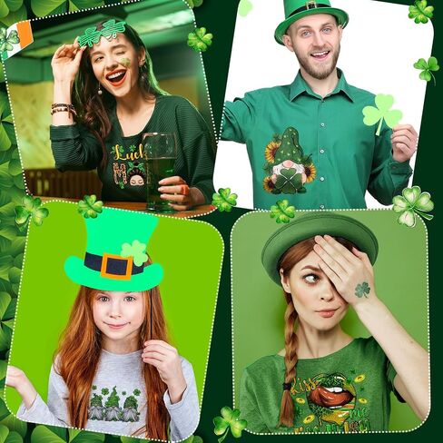 Estune 30 Pcs St. Patrick's Day Iron on Heat Transfers Western Clover Patches Decals Retro Cowboy Appliques Stickers Iron on Decals for T Shirts Clothes Bag Pillow Covers DIY (Retro Style) in Saudi Arabia