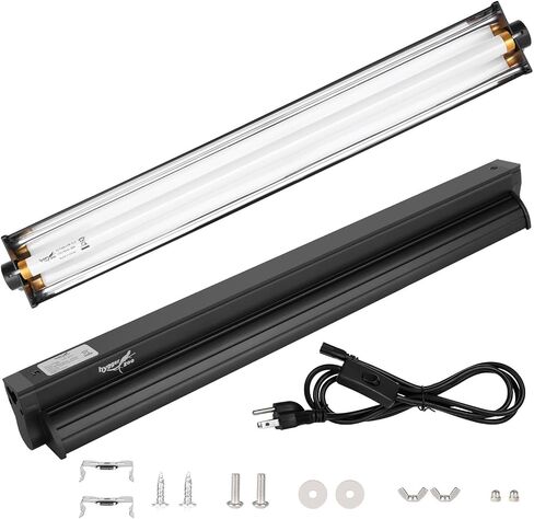 T5 UVB Reptile Light Fixture HO UVB Bulb Lighting Combo Kit, 10.0 UVB Light for Reptiles Terrarium Hood with 39W Reptile Light Bar UVA UVB Desert Lamp for Bearded Dragon Turtle Tank, 34Inch in Kuwait