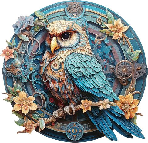 KAAYEE Wooden Jigsaw Puzzles-Wooden Puzzle Adult Unique Shape Advanced Wise Owl Wood Puzzle for Adult, Fathers Family Christmas Games 13.5 * 13.1 in 344 pcs in Saudi Arabia
