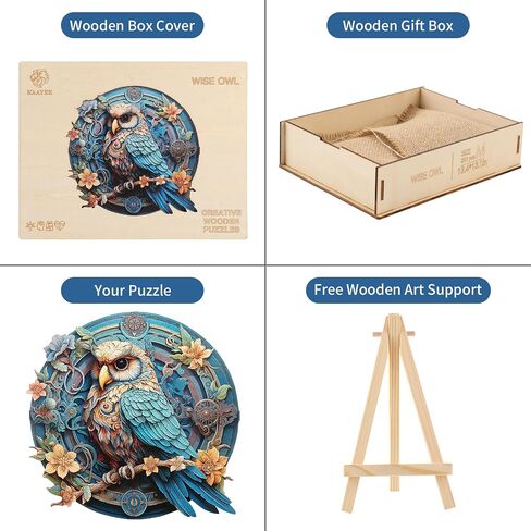 KAAYEE Wooden Jigsaw Puzzles-Wooden Puzzle Adult Unique Shape Advanced Wise Owl Wood Puzzle for Adult, Fathers Family Christmas Games 13.5 * 13.1 in 344 pcs in Saudi Arabia