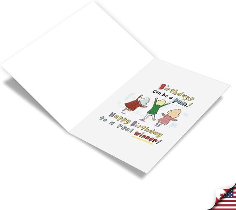 NobleWorks - 1 Funny Women's Birthday Card with Envelope - Cartoon Humor, Stationery Bday Celebration Card for Wife, Women - Lines and Wrinkles C9319BDG in Saudi Arabia