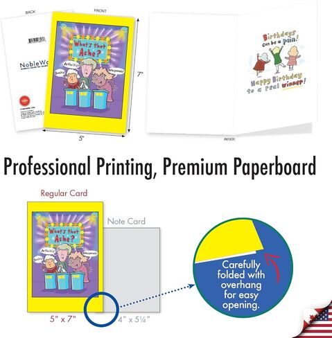 NobleWorks - 1 Funny Women's Birthday Card with Envelope - Cartoon Humor, Stationery Bday Celebration Card for Wife, Women - Lines and Wrinkles C9319BDG in Saudi Arabia