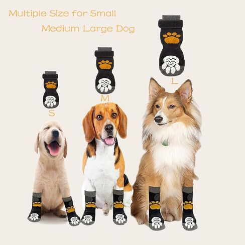 Anti-Slip Dog Sock to Prevent Licking Paws Dog Socks for Hardwood Floors Anti Slip Adjustable Dog Grippy Socks for Senior Keep Warm Dog Protection Socks for X-Large Dogs in Saudi Arabia