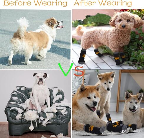 Anti-Slip Dog Sock to Prevent Licking Paws Dog Socks for Hardwood Floors Anti Slip Adjustable Dog Grippy Socks for Senior Keep Warm Dog Protection Socks for X-Large Dogs in Saudi Arabia