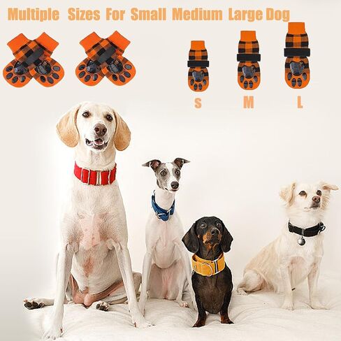 Anti-Slip Dog Sock to Prevent Licking Paws Dog Socks for Hardwood Floors Anti Slip Adjustable Dog Grippy Socks for Senior Keep Warm Dog Protection Socks for X-Large Dogs in Saudi Arabia