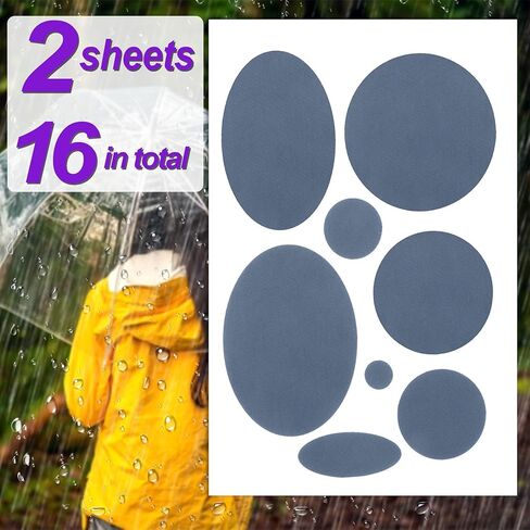 16PCS Down Jacket Repair Patch, Self Adhesive Puffer Jacket Repair Kit, Navy Nylon Fabric Repair Tape for Coats, Tents, Sleeping Bags in Kuwait