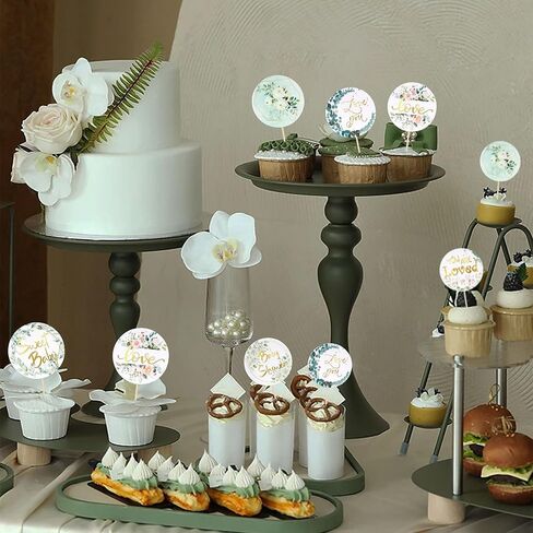 Gyufise 36Pcs Baby Shower Cupcake Toppers Baby Cupcake Toppers Gold Woodland Jungle Safari Theme Cupcakes Decor Gender Reveal Cake Topper Boy Girl Birthday Party Green Leaf Cake Decorations in Saudi Arabia