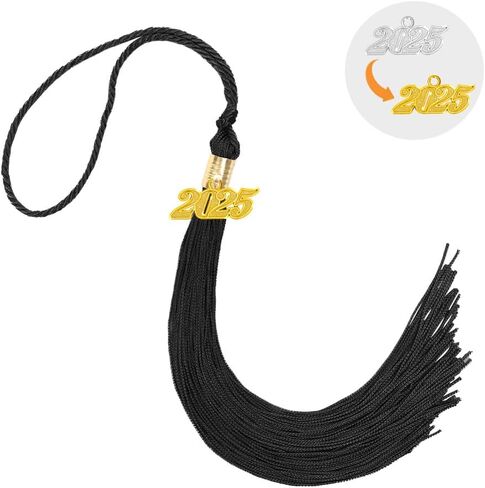 Black with White 2025 Tassel with 2025 Graduation Tassel for Graduation Cap 2025 Tassel Charms for Graduation Cap in Kuwait