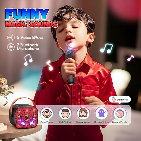 Unicorn Mini Karaoke Machine Toys: Kids Toys Girls Birthday Gifts Age 3-12+ LED Portable Bluetooth Speaker with 2 Wireless Microphone Gift Toy for 4 5 6 7 8 9 Years Old Girl Boy Kid Adult in Kuwait
