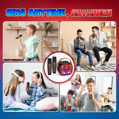 Unicorn Mini Karaoke Machine Toys: Kids Toys Girls Birthday Gifts Age 3-12+ LED Portable Bluetooth Speaker with 2 Wireless Microphone Gift Toy for 4 5 6 7 8 9 Years Old Girl Boy Kid Adult in Kuwait