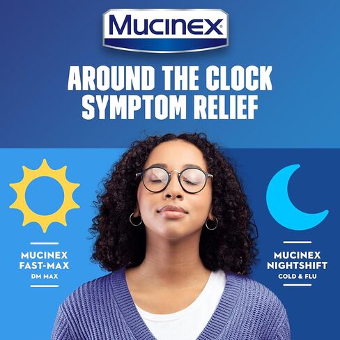Mucinex Nightshift Cold & Flu Liquid That Relieves Fever/Sneezing/Sore Throat/Runny Nose and Cough, 6 Fl Oz (Pack of 1) in Saudi Arabia