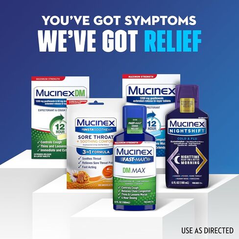 Mucinex Nightshift Cold & Flu Liquid That Relieves Fever/Sneezing/Sore Throat/Runny Nose and Cough, 6 Fl Oz (Pack of 1) in Saudi Arabia