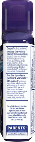 Mucinex Nightshift Cold & Flu Liquid That Relieves Fever/Sneezing/Sore Throat/Runny Nose and Cough, 6 Fl Oz (Pack of 1) in Saudi Arabia