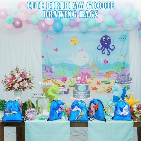 12 Pcs Kids Summer Party Favors Drawstring Treat Gift Candy Bags for Beach Party in Saudi Arabia