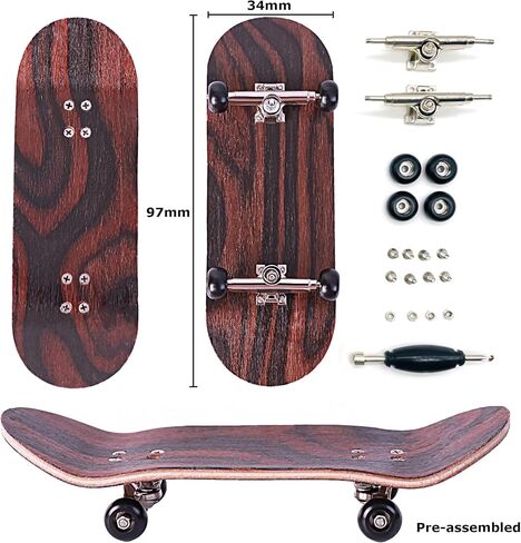Professional Complete Wooden Fingerboard 32/34mm 5-Ply Maple Finger Skateboard with Upgraded Components (SK-Panda) in Saudi Arabia