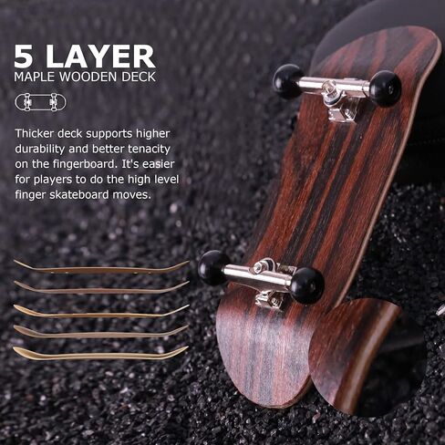 Professional Complete Wooden Fingerboard 32/34mm 5-Ply Maple Finger Skateboard with Upgraded Components (SK-Panda) in Saudi Arabia