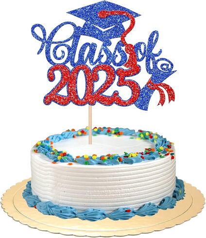 RSSTARXI 1 فئة حزمة 2025 CAKE TOPPER فئة 2025 التخرج كب كيك اختيار تهانينا دبلوم دبلوم الديكور لكلية المدرسة الثانوية سعيد 2025 لحزب التخرج لوازم الأزرق in Saudi Arabia