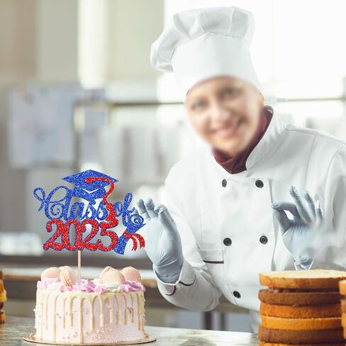 RSSTARXI 1 فئة حزمة 2025 CAKE TOPPER فئة 2025 التخرج كب كيك اختيار تهانينا دبلوم دبلوم الديكور لكلية المدرسة الثانوية سعيد 2025 لحزب التخرج لوازم الأزرق in Saudi Arabia