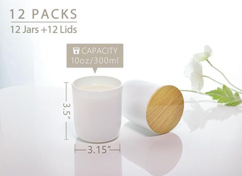 Aroparc Candle Jars for Candle Making 10oz U Shape Base Tumbler Jars for Candle DIY, Bulk Candle Jars 12 Jars+12 Metal Lids - Green in Kuwait