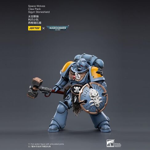 Joytoy 1/18 Action Figure Warhammer 40،000 Space Wolves Claw Pack Sigyrr Stoneshield 4.6inch Action Acture Actures Kits in Saudi Arabia