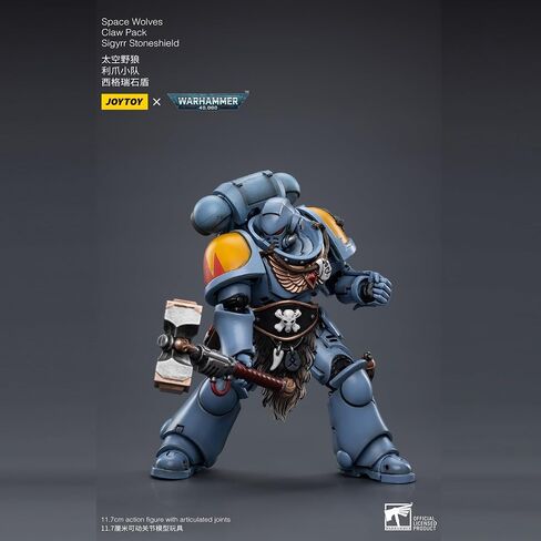 Joytoy 1/18 Action Figure Warhammer 40،000 Space Wolves Claw Pack Sigyrr Stoneshield 4.6inch Action Acture Actures Kits in Saudi Arabia