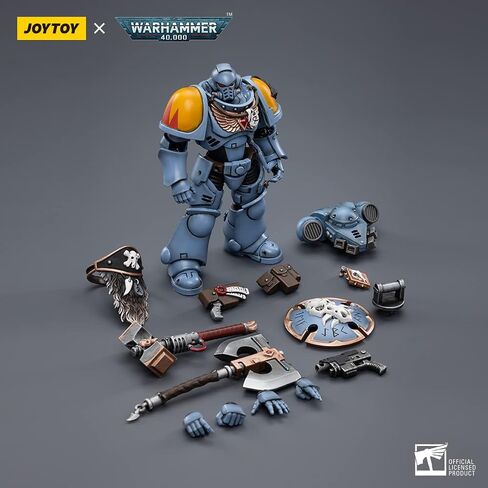 Joytoy 1/18 Action Figure Warhammer 40،000 Space Wolves Claw Pack Sigyrr Stoneshield 4.6inch Action Acture Actures Kits in Saudi Arabia