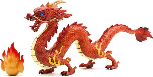 Gemini&Genius Chinese Dragon Toys, Dragon Action Figures, Standing Dragon Animal Figureine, Toy Gifts or Ornament for Decoration, Collection, Kids Play Toys (Red) in Saudi Arabia