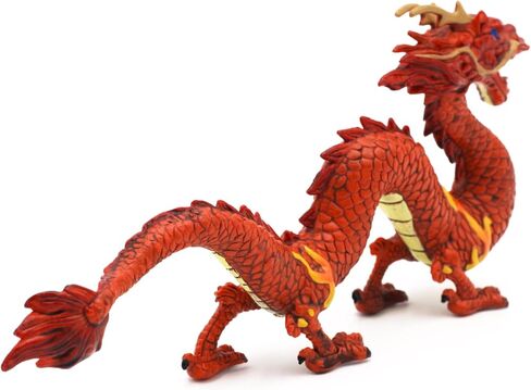 Gemini&Genius Chinese Dragon Toys, Dragon Action Figures, Standing Dragon Animal Figureine, Toy Gifts or Ornament for Decoration, Collection, Kids Play Toys (Red) in Saudi Arabia