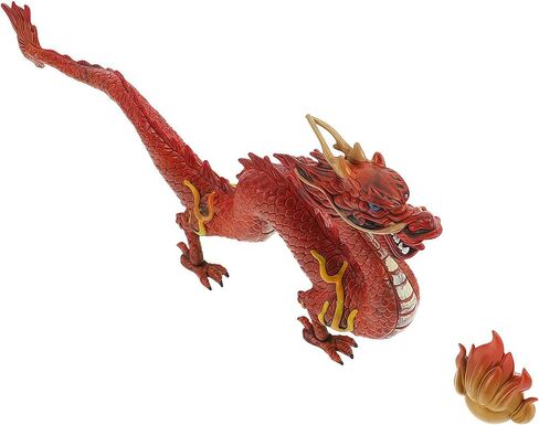 Gemini&Genius Chinese Dragon Toys, Dragon Action Figures, Standing Dragon Animal Figureine, Toy Gifts or Ornament for Decoration, Collection, Kids Play Toys (Red) in Saudi Arabia