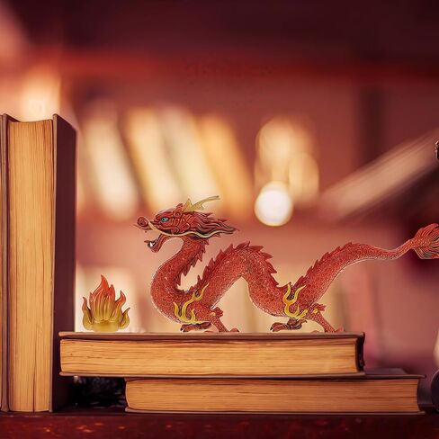 Gemini&Genius Chinese Dragon Toys, Dragon Action Figures, Standing Dragon Animal Figureine, Toy Gifts or Ornament for Decoration, Collection, Kids Play Toys (Red) in Saudi Arabia