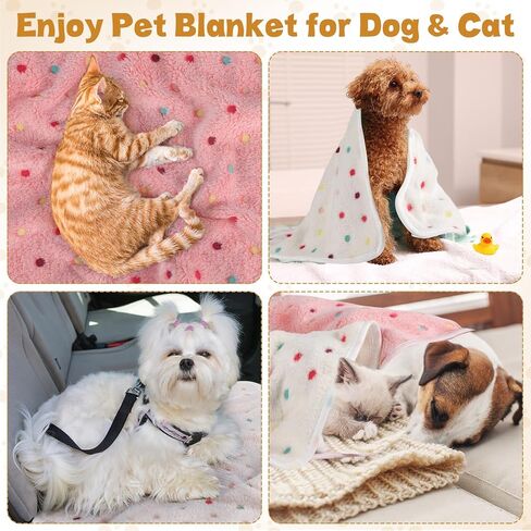 Chumia 15 PCS البطانيات للكلاب Cat ناعمة الناعم الناعم الصوف قابلة للغسل أليف بطانية بطانية نمط بطانية بطانية الصوف للحيوانات الأليفة رمي حصيرة سرير دافئة للقطب الكلب 3 ألوان ، 24 × 16 بوصة (الفيل) in Kuwait