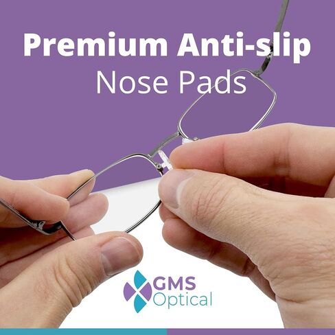 GMS Optical Premium Grade Soft Silicone - D -Shape Screw-in Silicone Nose Pads (D-Shape Screw-in 13MM, 10 Pair) in Kuwait