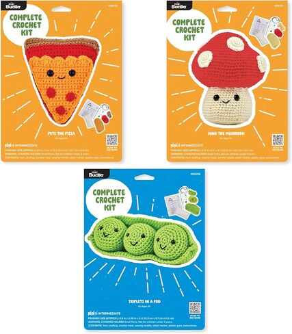 Bucilla 3 Piece Complete Crochet Kit, Bakery Buddies, 5" in Kuwait