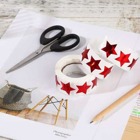 500Pcs Small Star Stickers, 1.5inch Self Adhesive Star Stickers Foil Star Stickers Incentive Reward Stickers Star Stickers for Kids School Office (Red) in Saudi Arabia