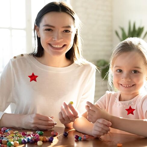 500Pcs Small Star Stickers, 1.5inch Self Adhesive Star Stickers Foil Star Stickers Incentive Reward Stickers Star Stickers for Kids School Office (Red) in Saudi Arabia
